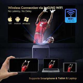 Mini Beamer LED 1080P Draagbare Projector Bluetooth WiFi