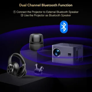 Mini Beamer LED 1080P Draagbare Projector Bluetooth WiFi