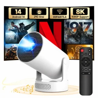 Mini beamer met Android 14 - HD projector 720p - Wit