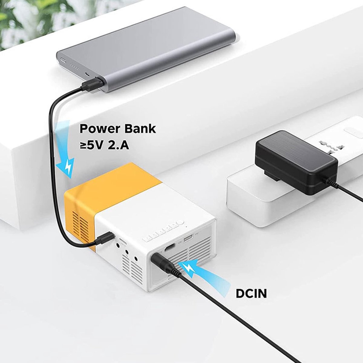 Mini Beamer Micro LED Geelachtig Wit HDMI USB