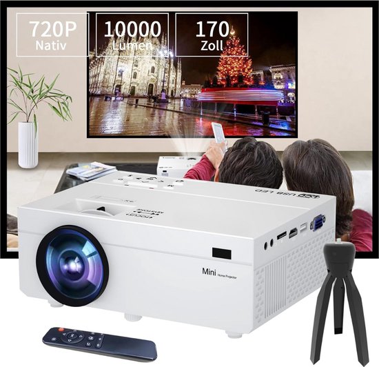 Mini Beamer Mini Projector HDMI USB Wit Draagbaar