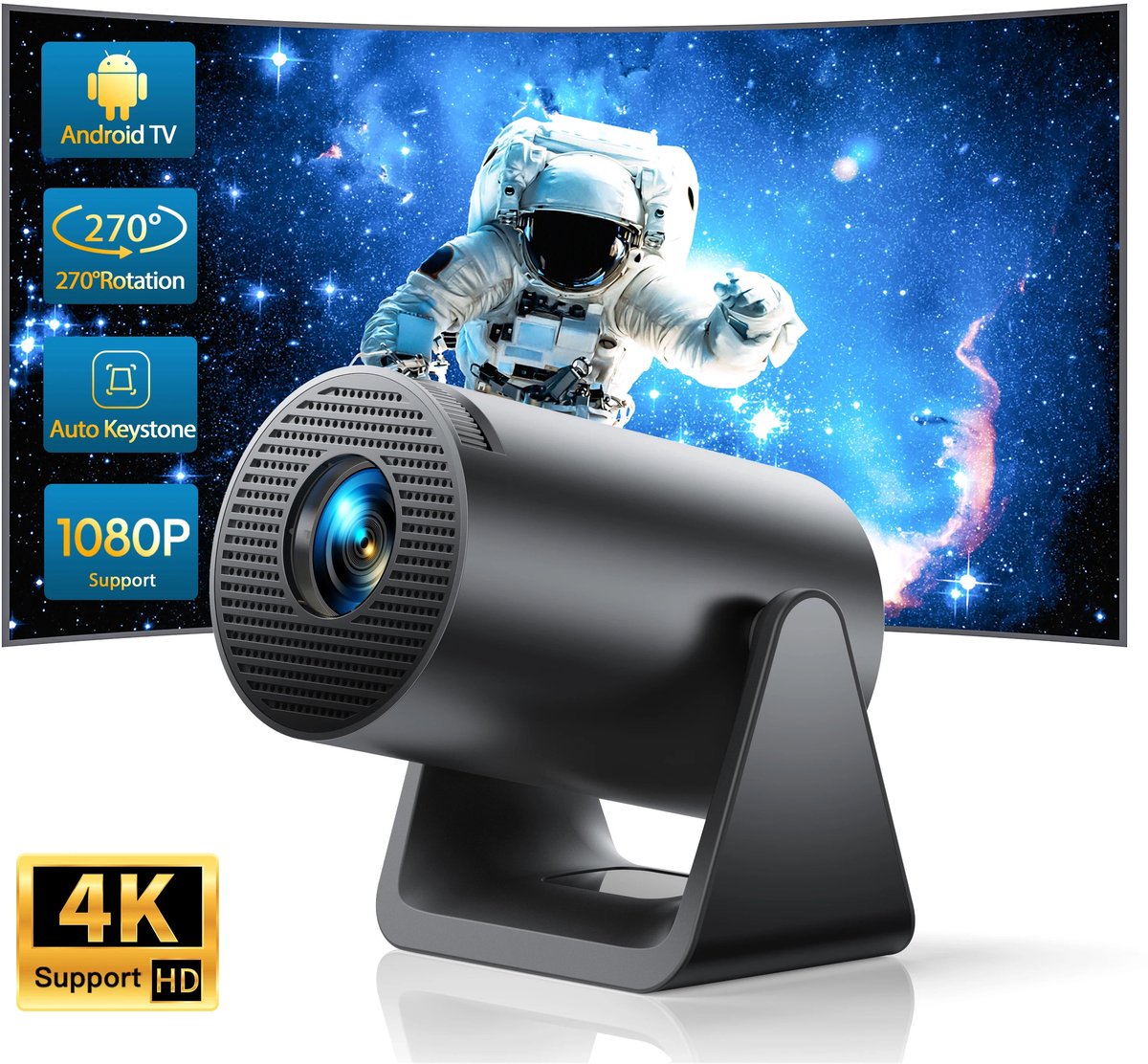 Mini Beamer Projector Android 11 300 ANSI EU Plug