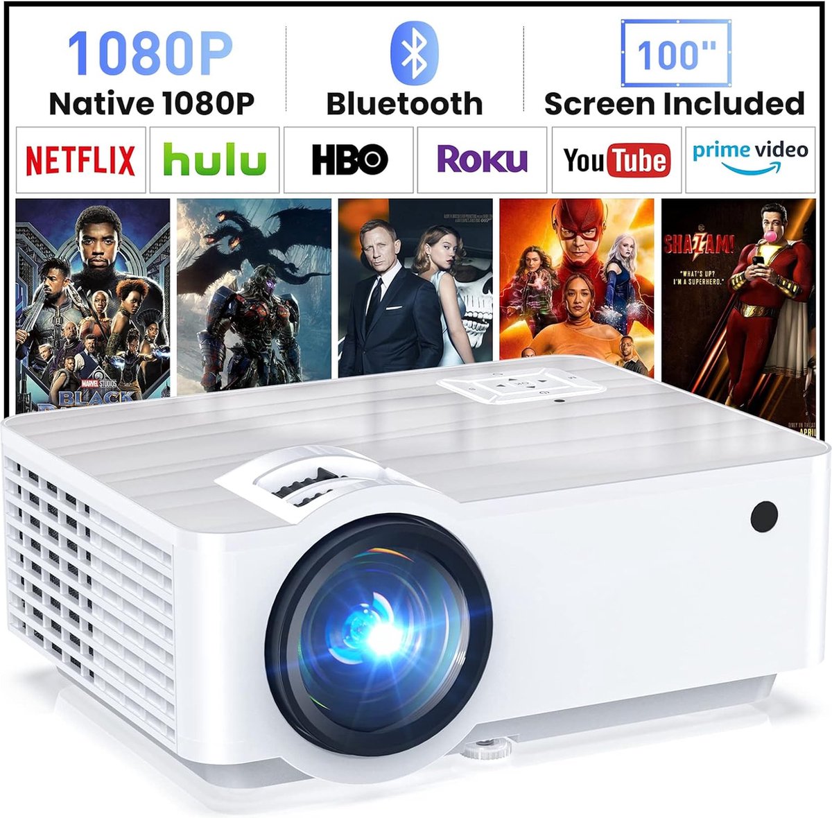 De Mini Beamer Projector Full HD HDMI USB Wit in één oogopslag