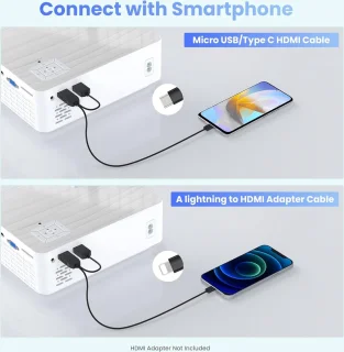 Mini Beamer Projector Full HD HDMI USB Wit