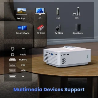 Mini Beamer Projector Full HD HDMI USB Wit