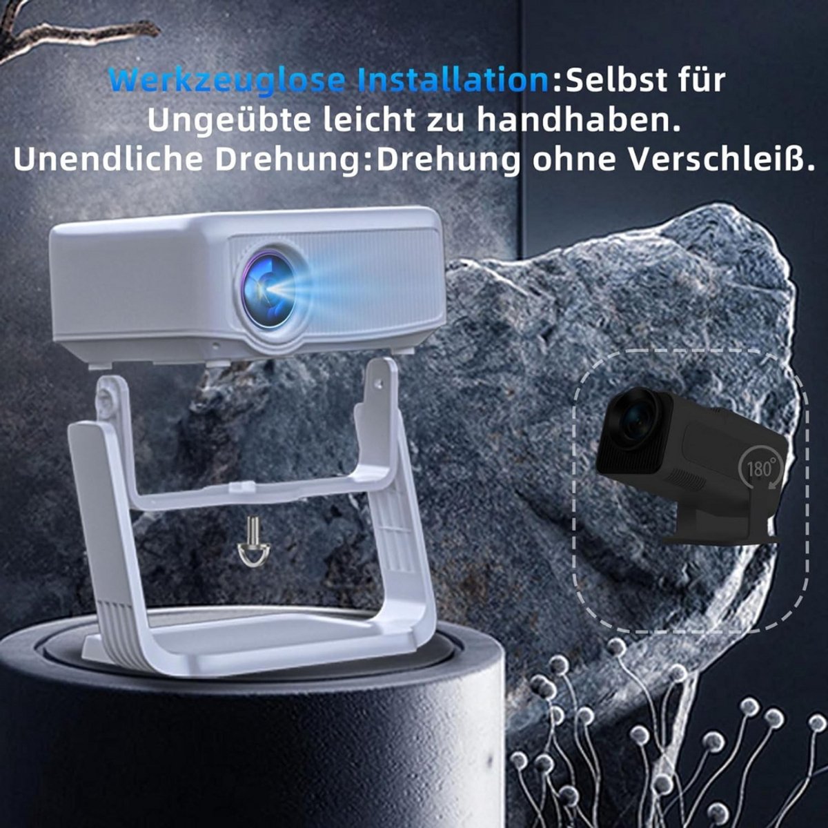 Mini Beamer Projector incl. Projectiescherm - Outdoor & Indoor