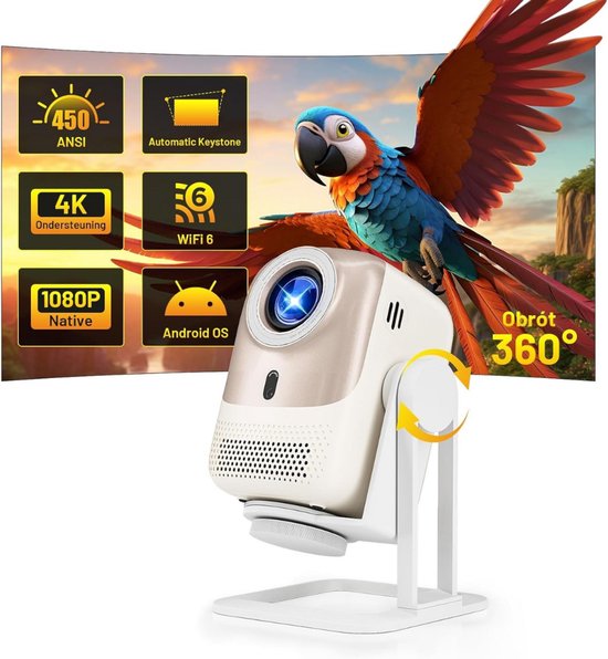 Mini Beamer Projector inclusief Projectiescherm Outdoor & Indoor