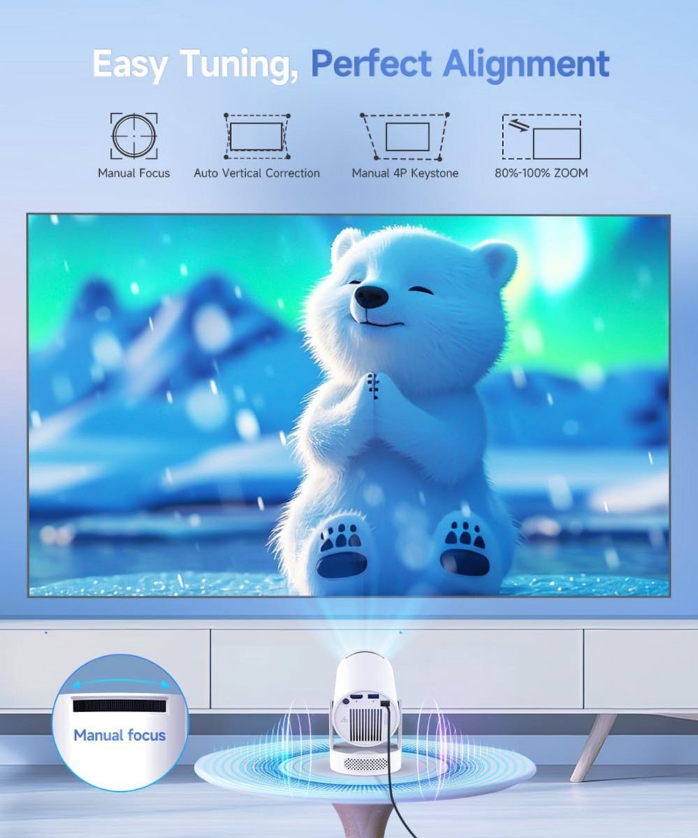 Mini Beamer Projector met Beamerscherm Outdoor & Indoor