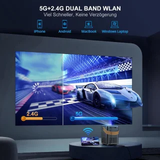 Mini Beamer Projector met Beamerscherm voor Indoor & Outdoor