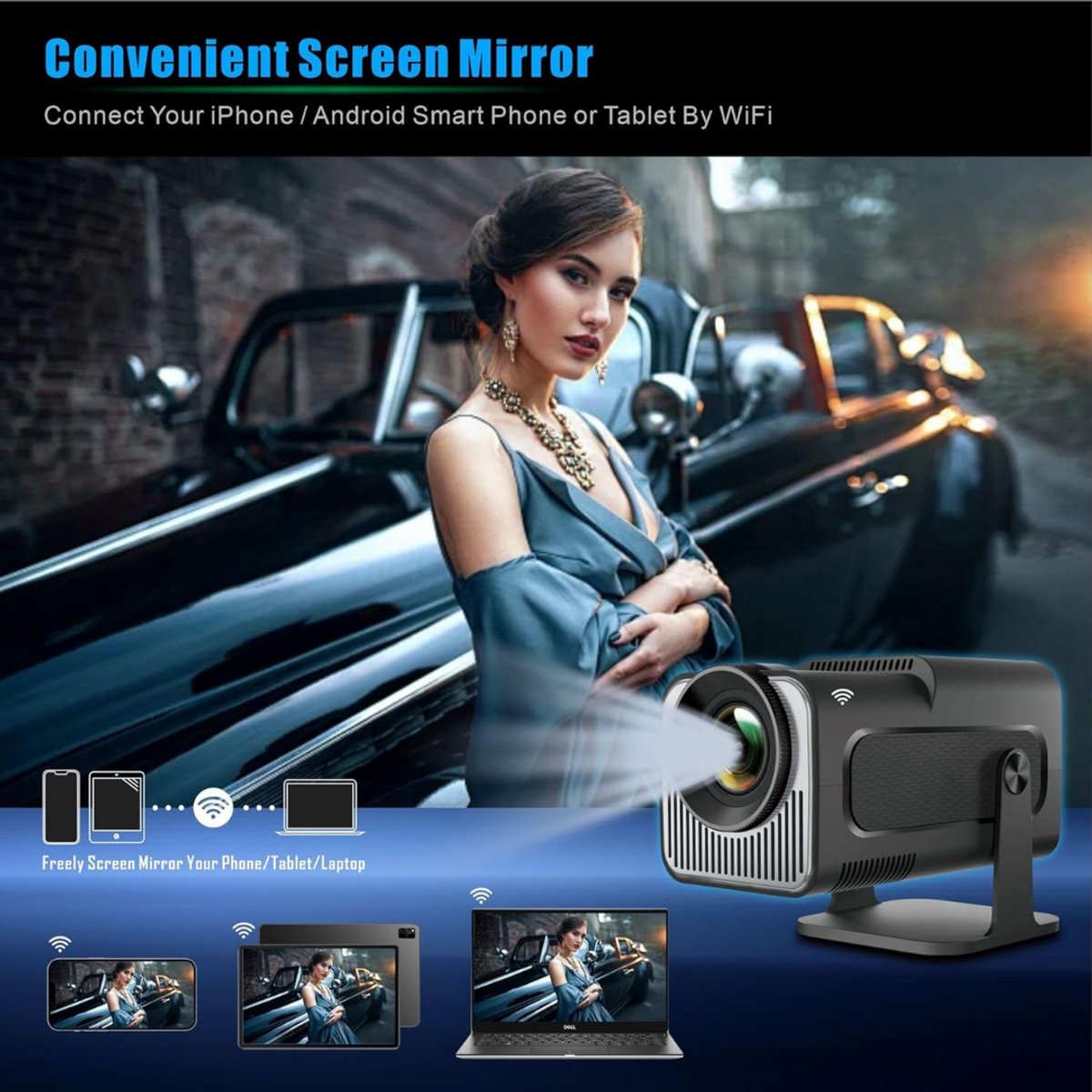 Mini Beamer Projector met Projectiescherm Doe