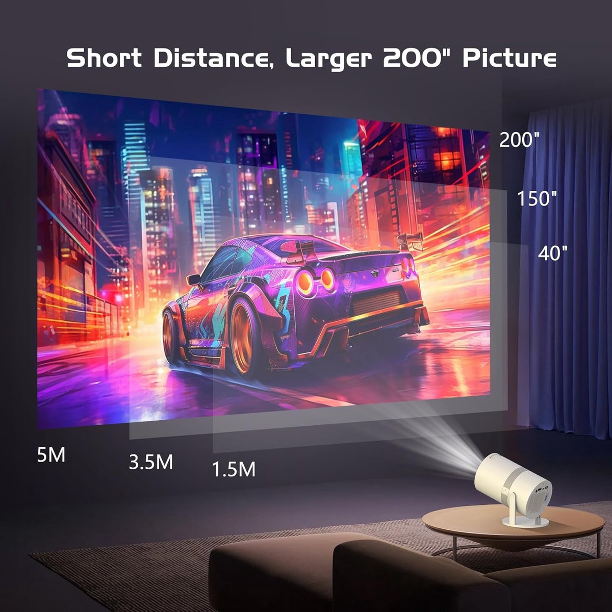 Mini Beamer Projector met Projectiescherm