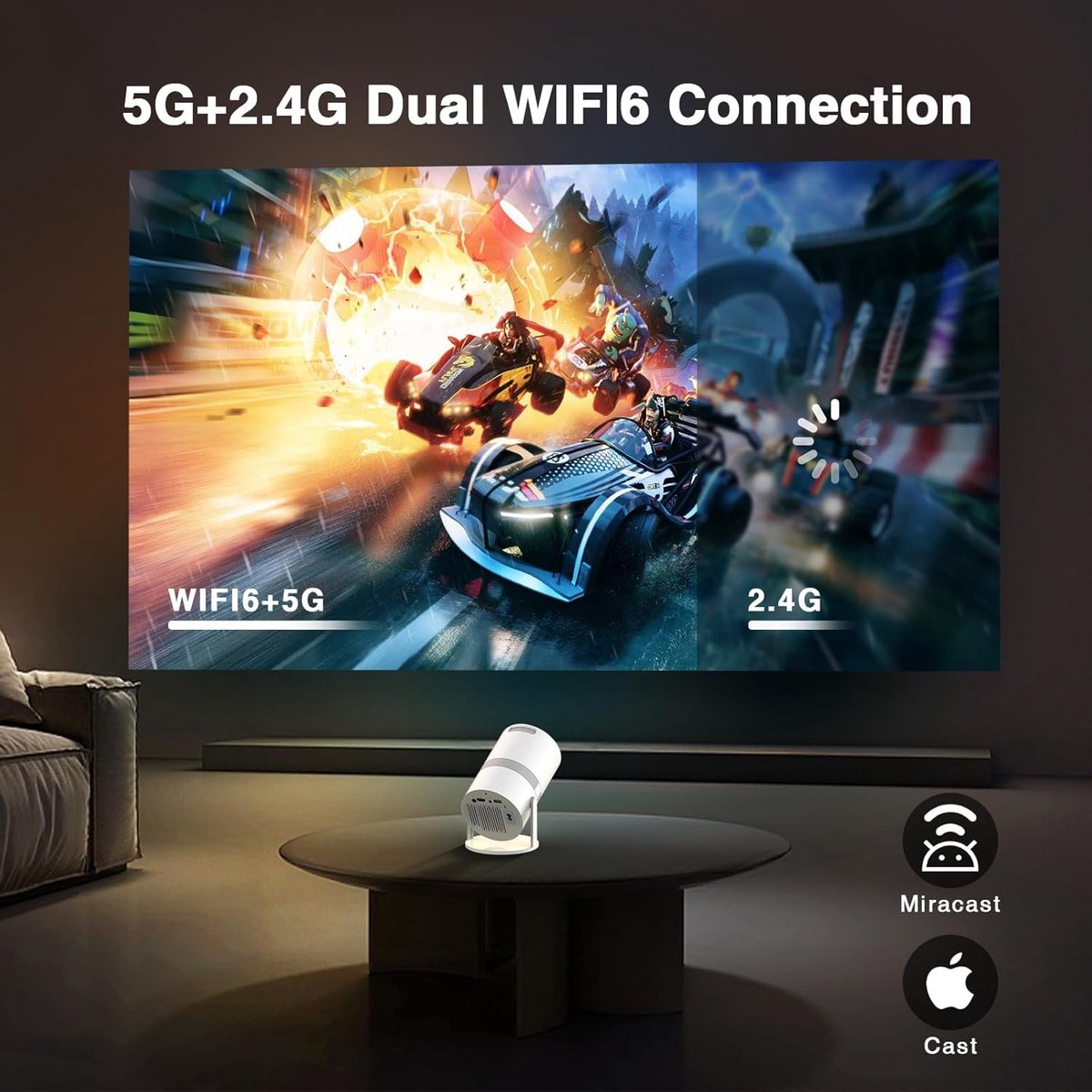 Mini Beamer Projector met Projectiescherm