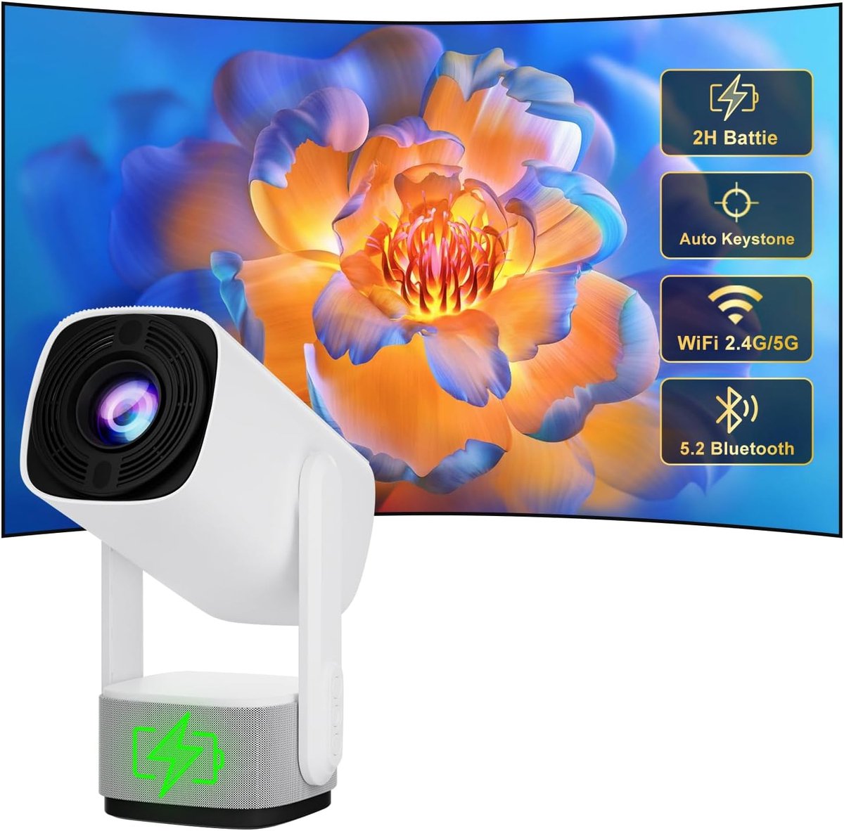 De Mini Beamer Projector met Projectiescherm Indoor & Outdoor in één oogopslag