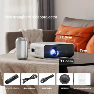 Mini beamer projector met projectiescherm Indoor & Outdoor