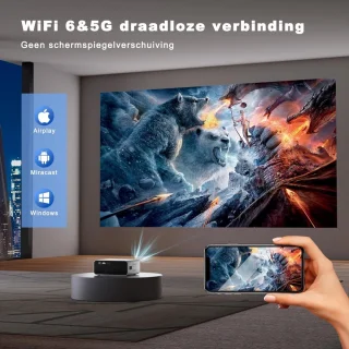 Mini beamer projector met projectiescherm Indoor & Outdoor