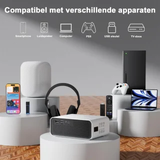 Mini beamer projector met projectiescherm Indoor & Outdoor
