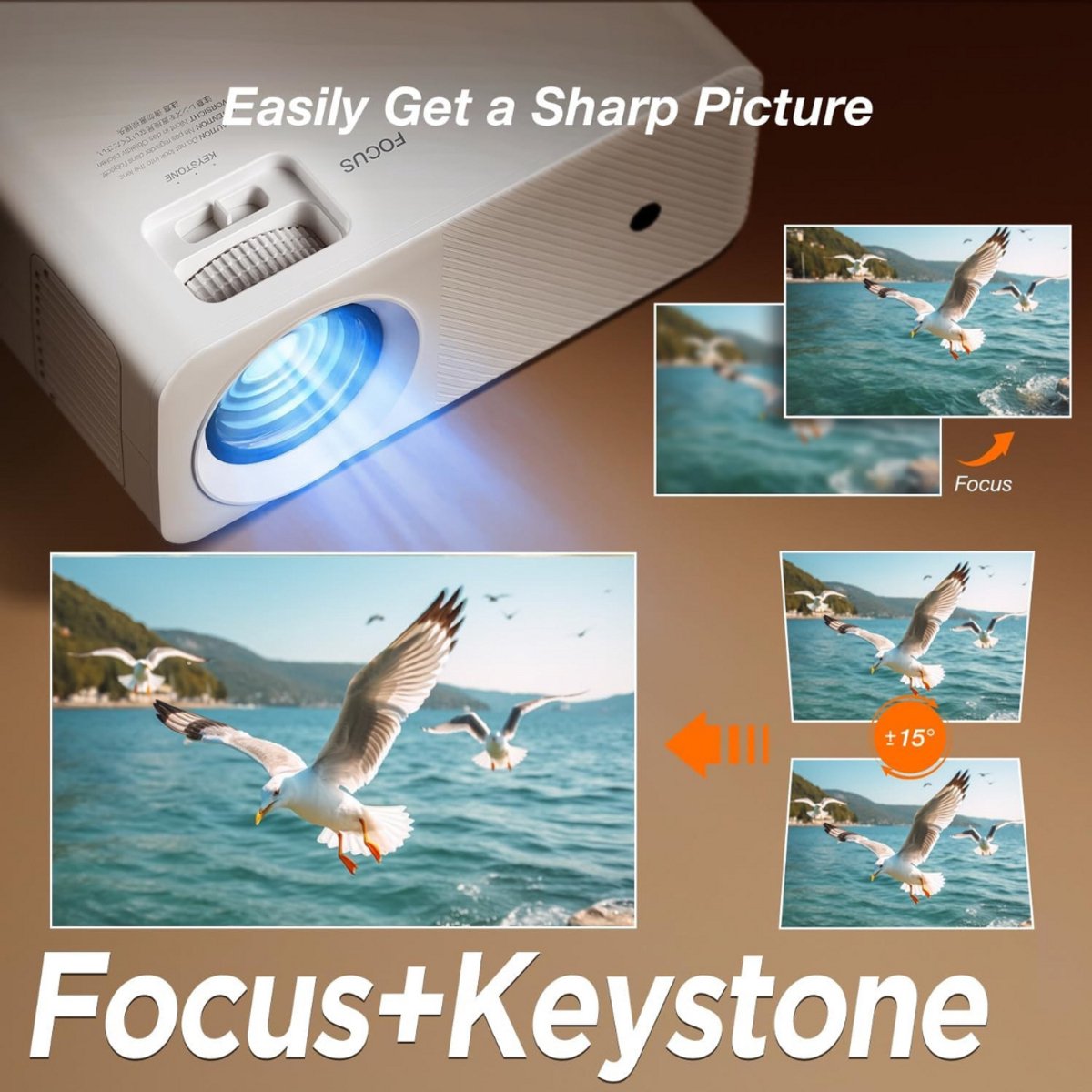 Mini Beamer Projector met Projectiescherm Indoor Outdoor