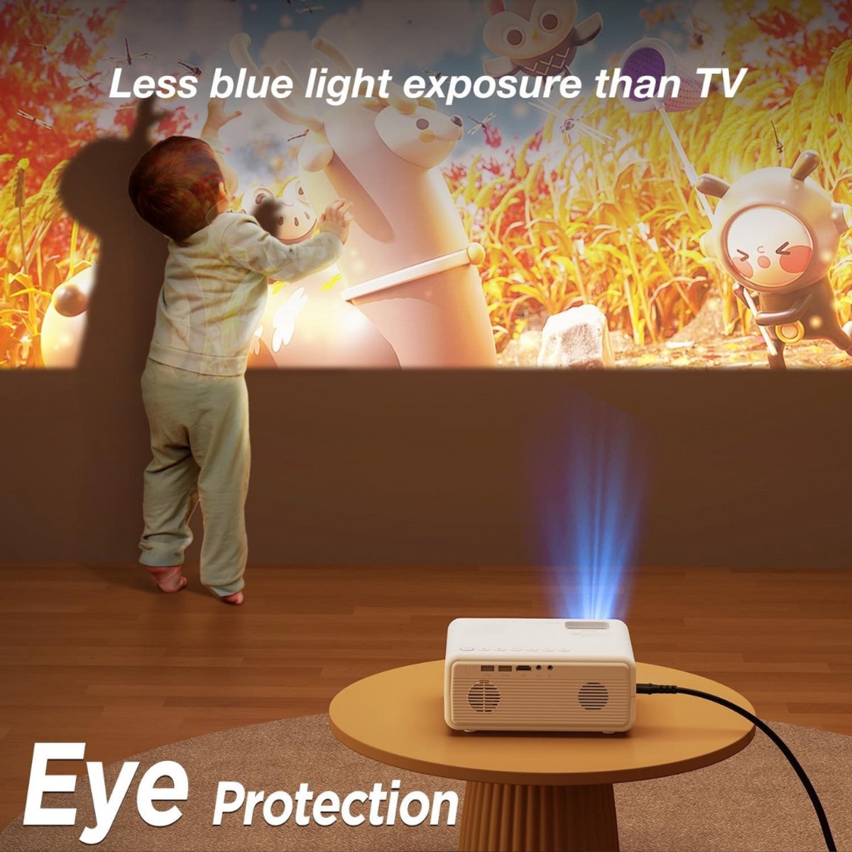 Mini Beamer Projector met Projectiescherm Indoor Outdoor