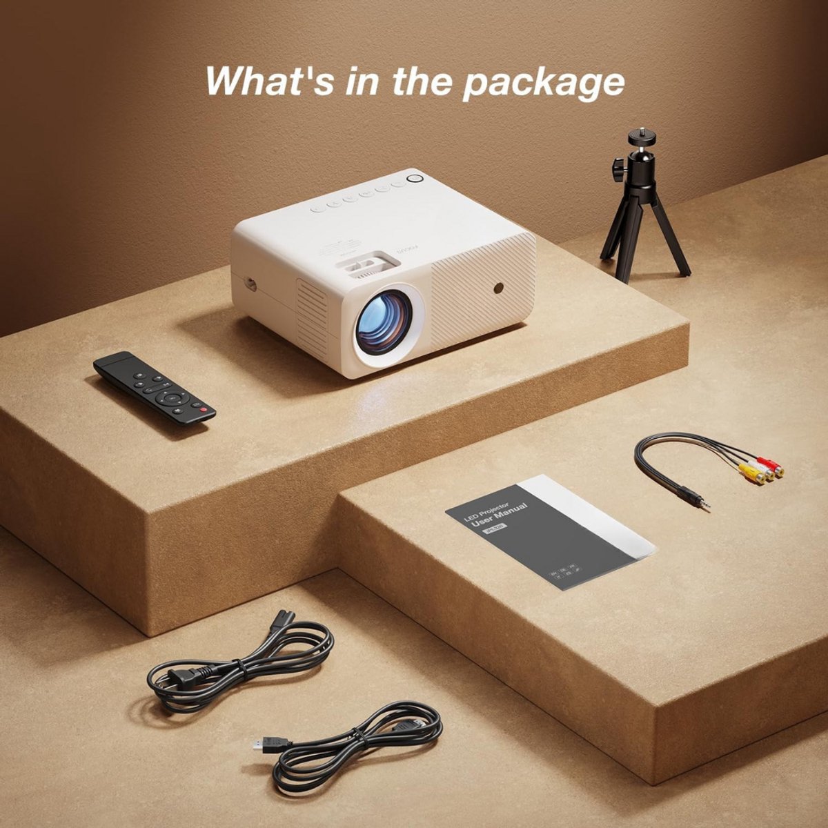 Mini Beamer Projector met Projectiescherm Indoor Outdoor
