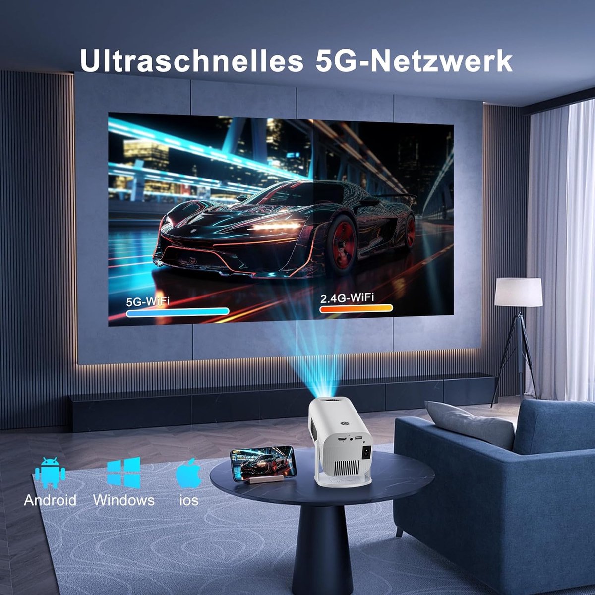 Mini Beamer Projector met Projectiescherm