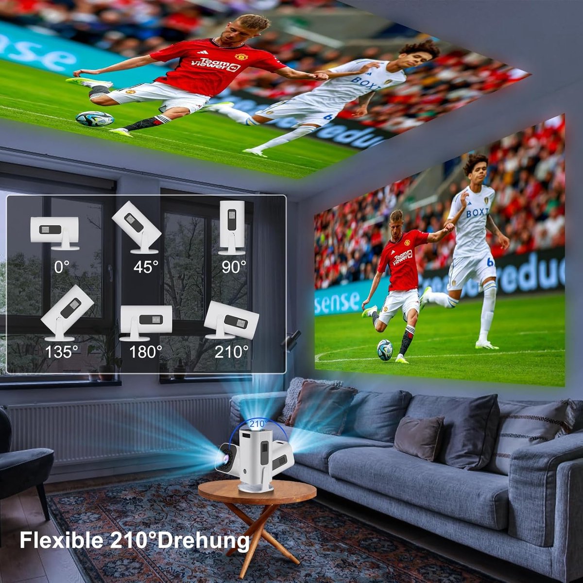 Mini Beamer Projector met Projectiescherm