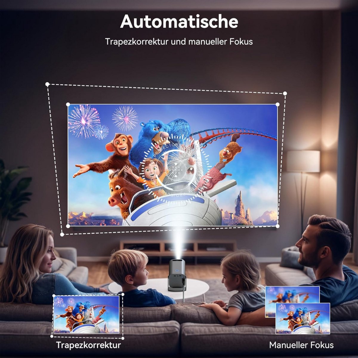 Mini Beamer Projector met Projectiescherm