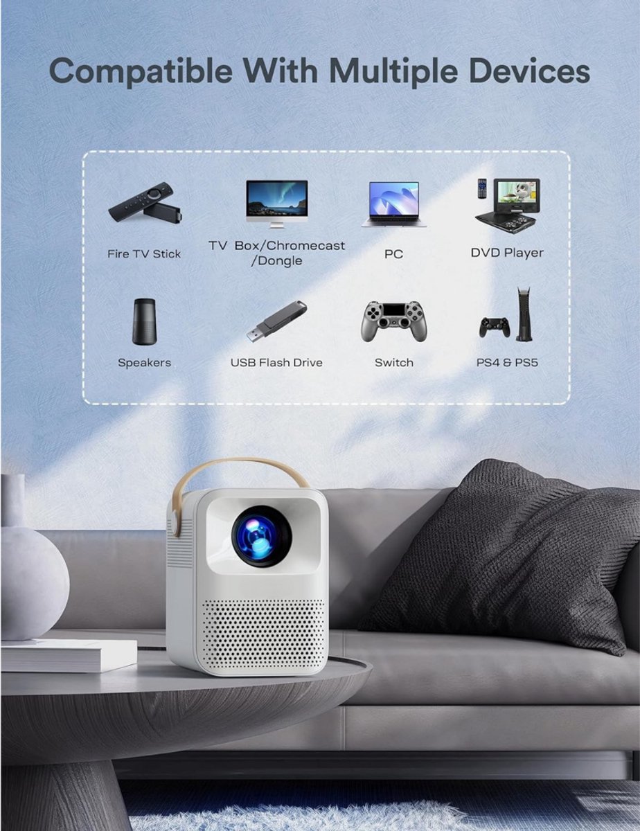 Mini Beamer Projector met Projectiescherm Outdoor & Indoor