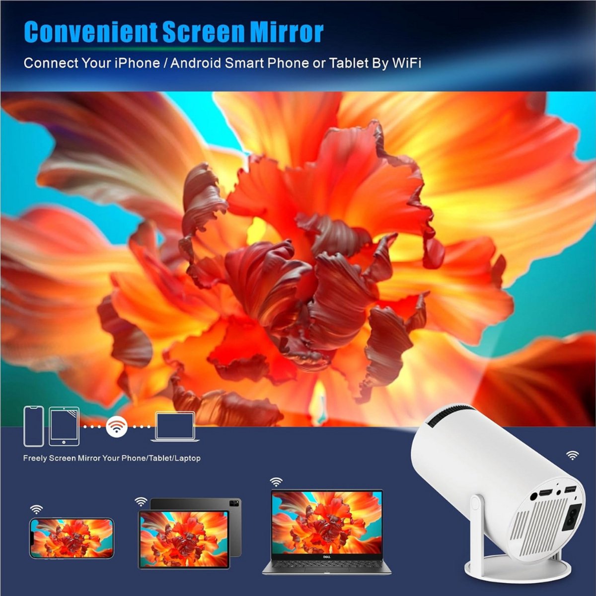 Mini Beamer Projector met Projectiescherm Outdoor & Indoor