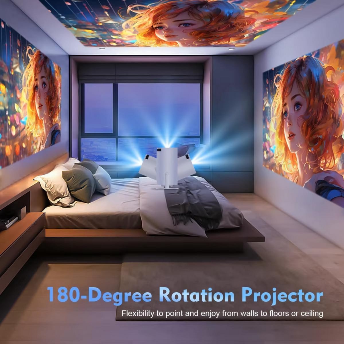 Mini Beamer Projector met Projectiescherm Outdoor & Indoor