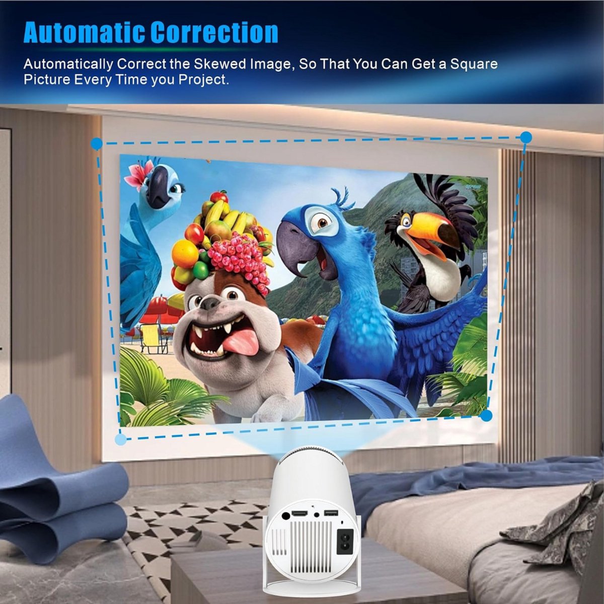 Mini Beamer Projector met Projectiescherm Outdoor & Indoor