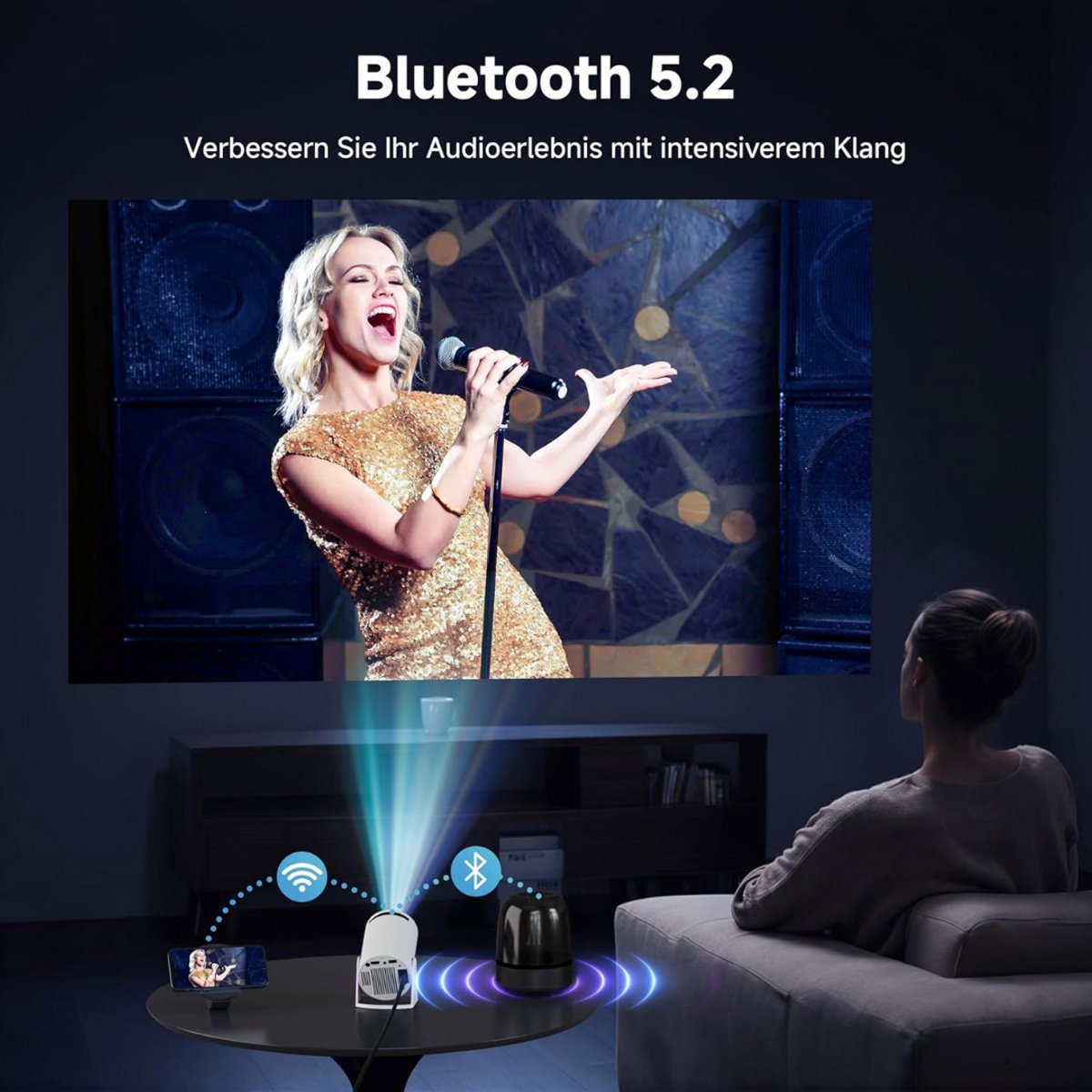 Mini Beamer Projector met Projectiescherm