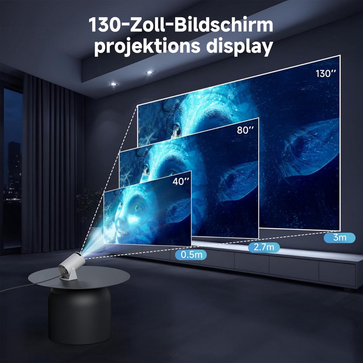 Mini Beamer Projector met Projectiescherm