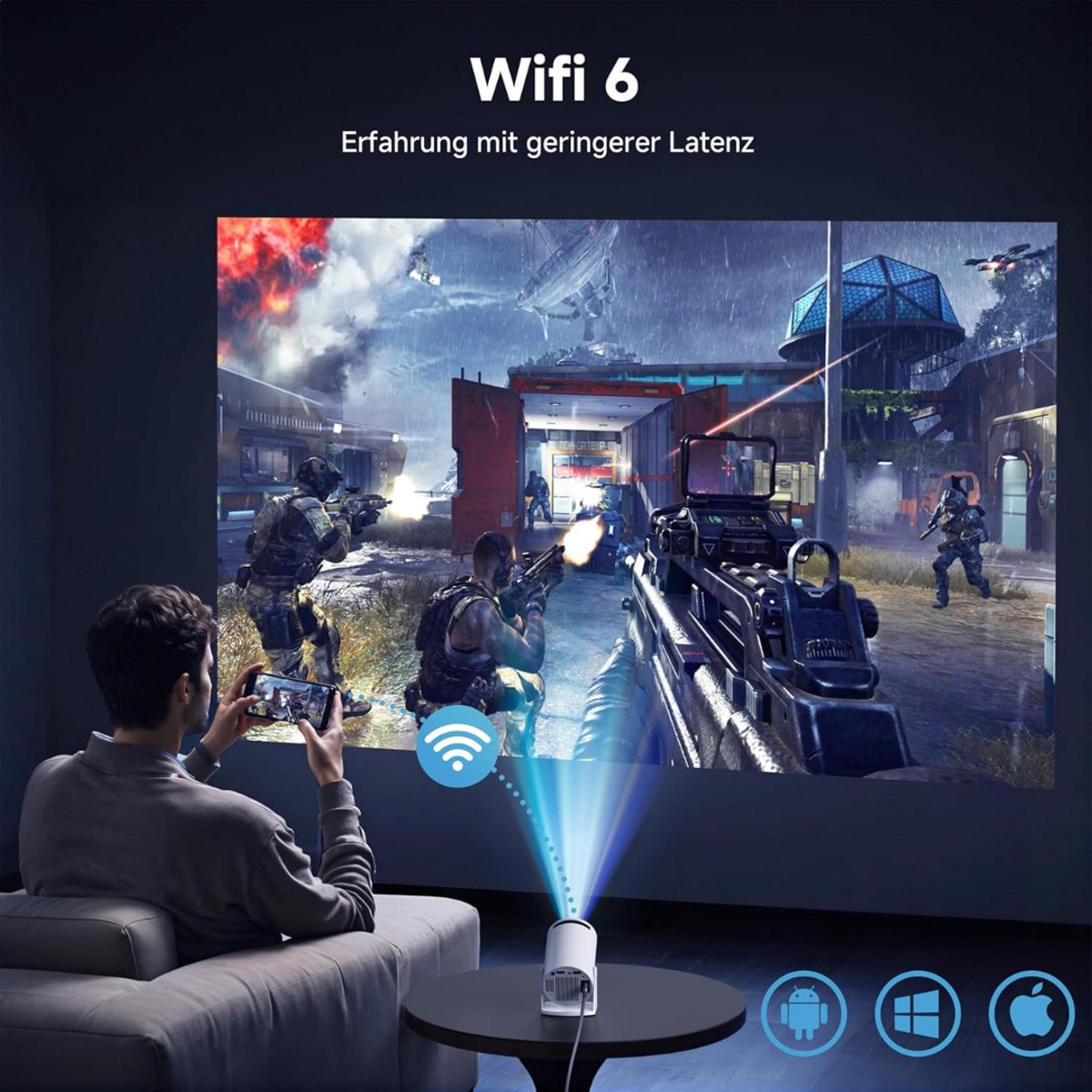 Mini Beamer Projector met Projectiescherm