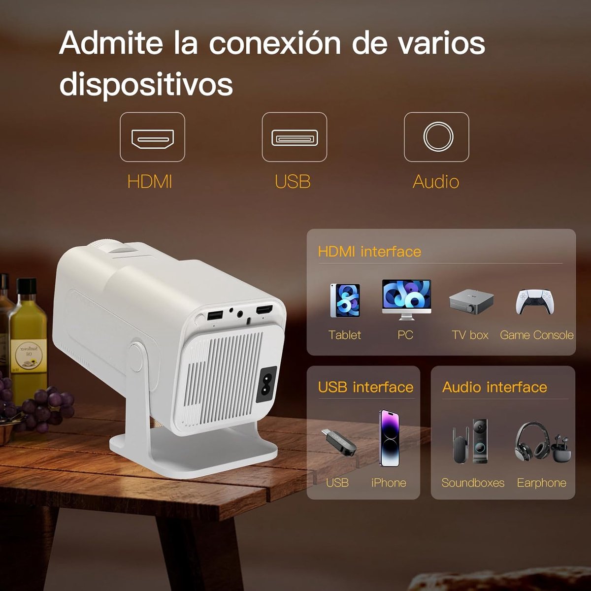 Mini Beamer Projector met Screen Indoor & Outdoor