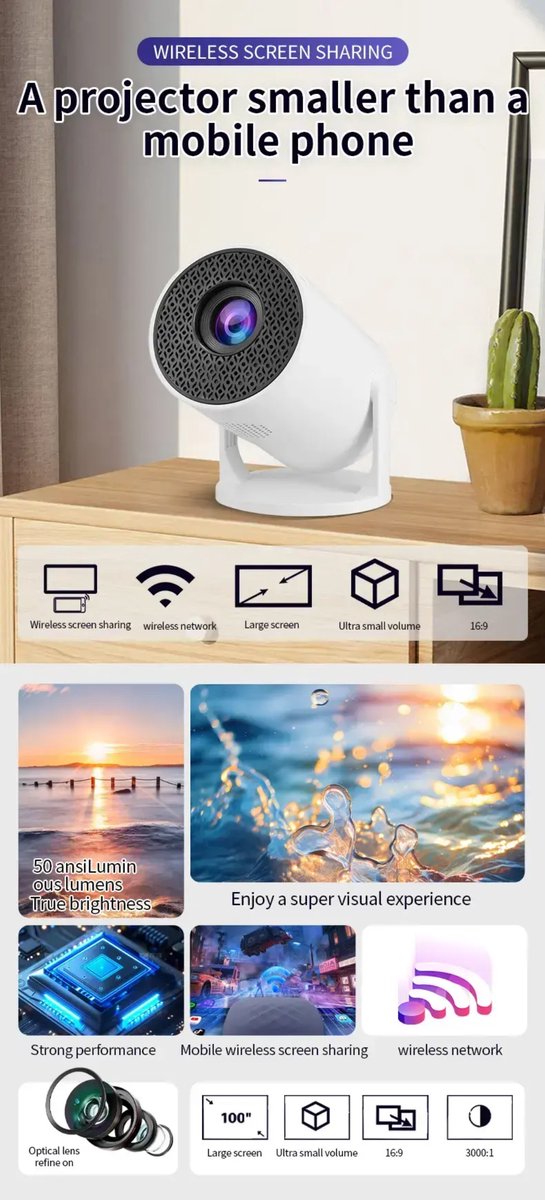 Mini Beamer Projector Outdoor & Indoor