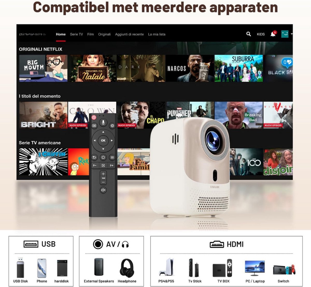 Mini Beamer Projector Set Outdoor Indoor