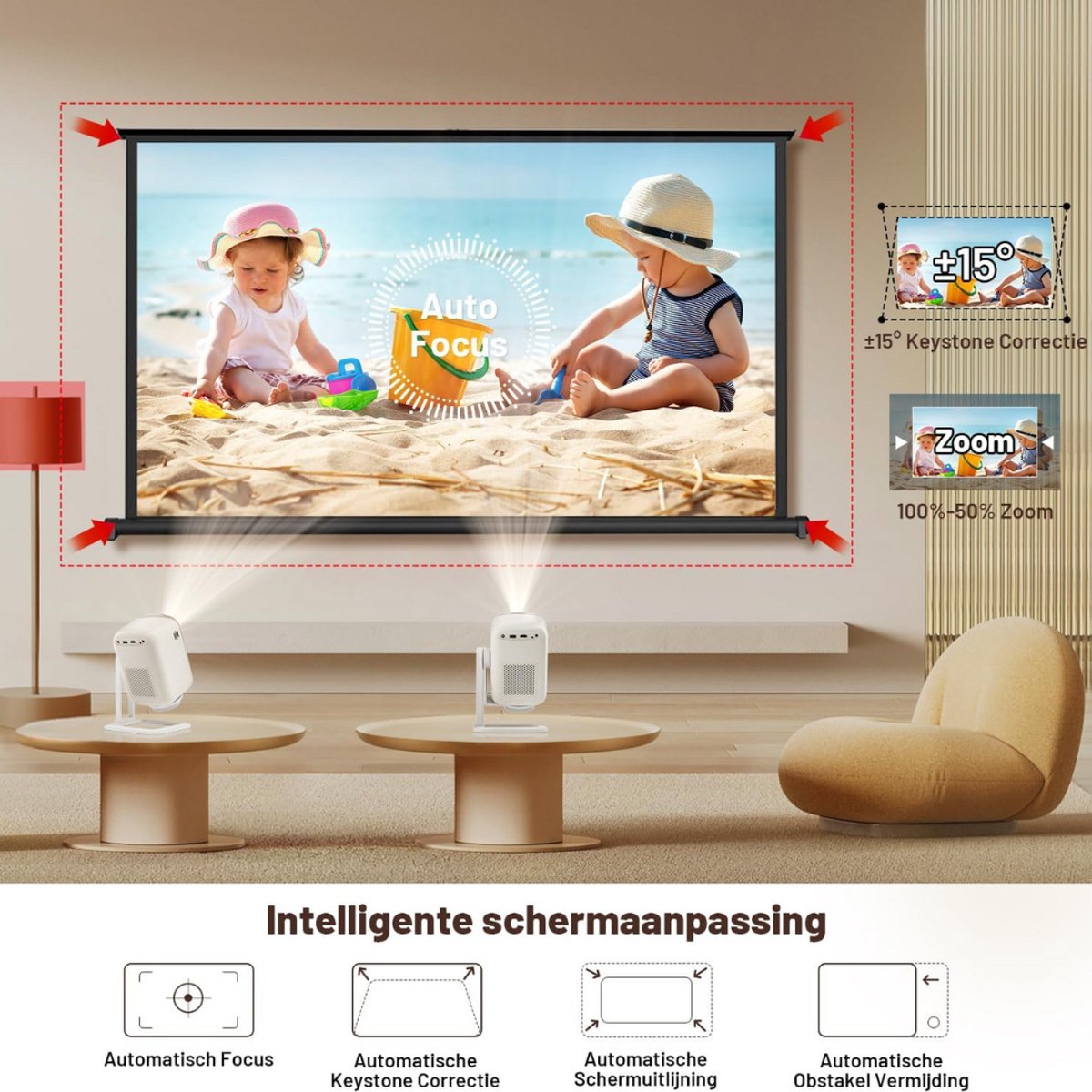 Mini Beamer Projector Set Outdoor Indoor