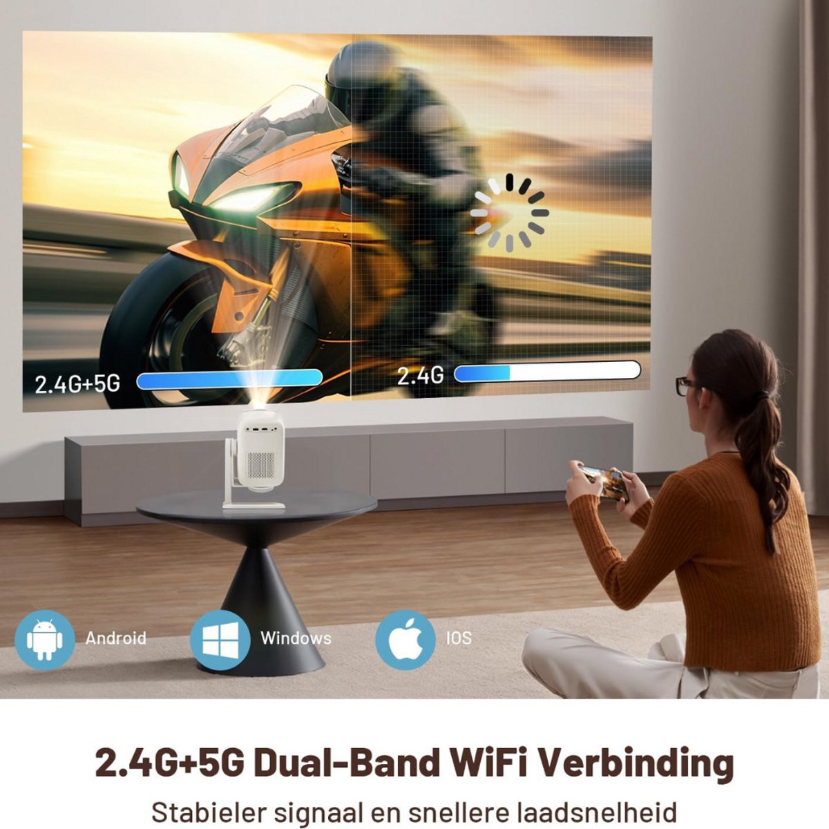 Mini Beamer Projector Set Outdoor Indoor