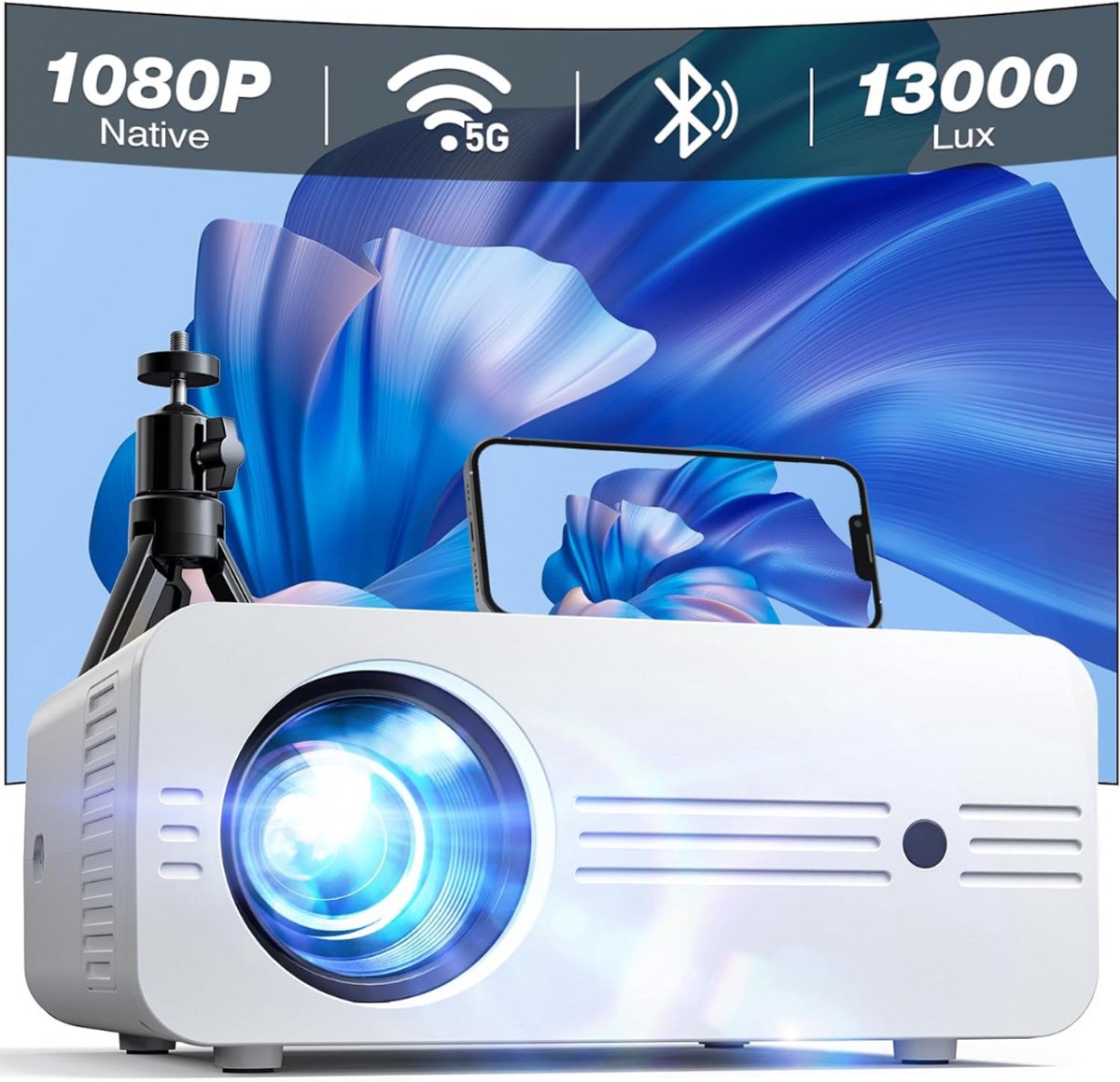 Mini Beamer Set met Projector en Projectiescherm