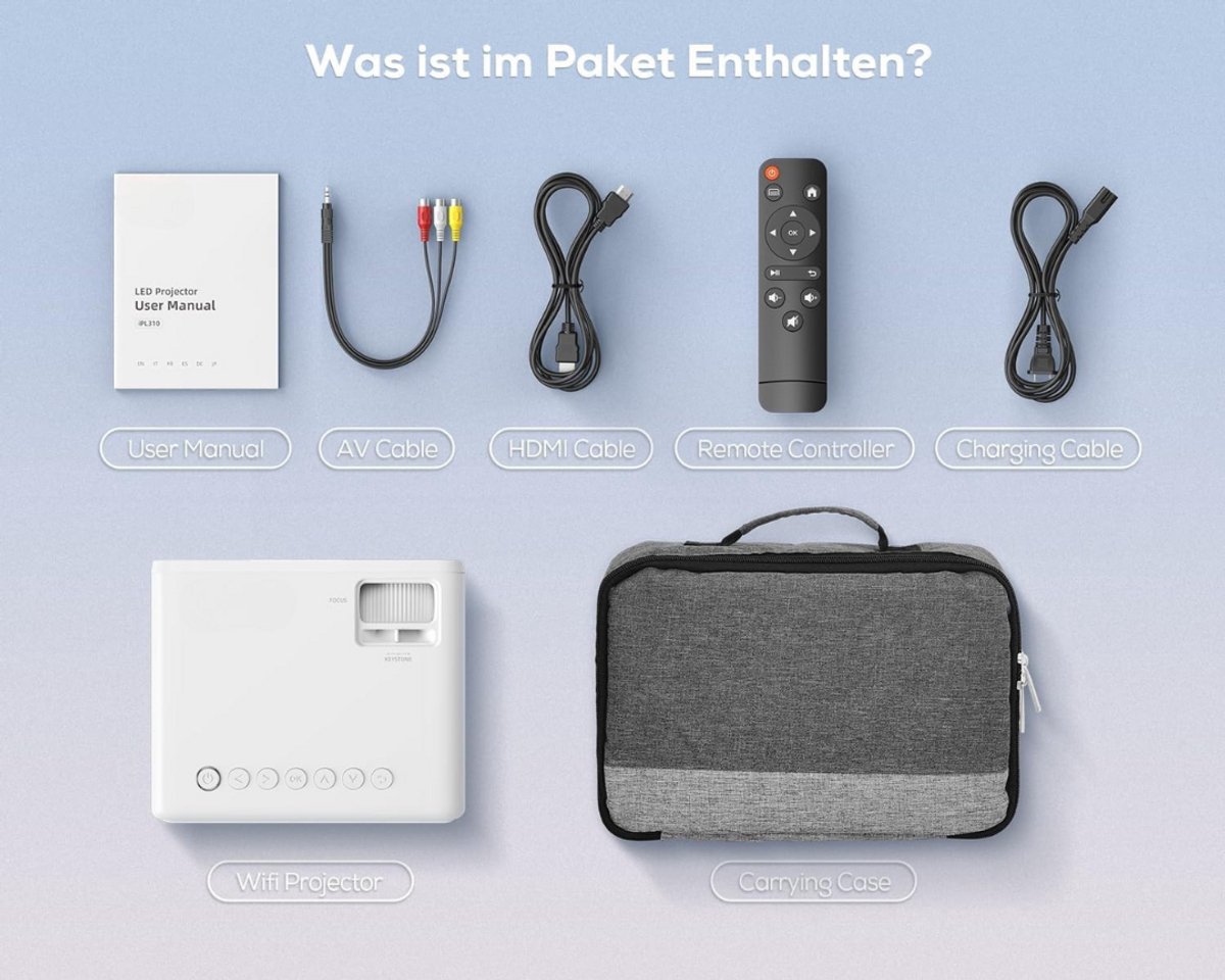 Mini Beamer Set met Projector en Projectiescherm