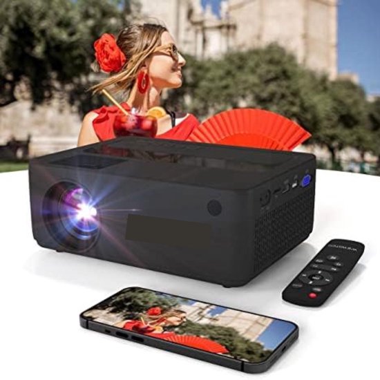 Mini beamer smartphone wifi bluetooth zwart