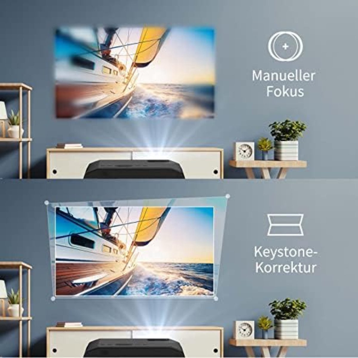 Mini beamer smartphone zwart