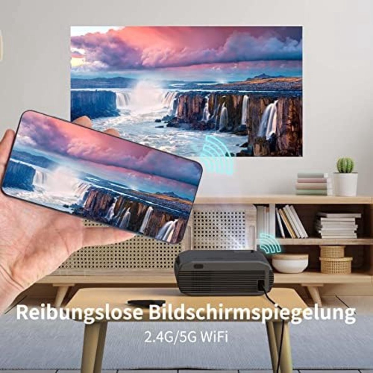 Mini beamer smartphone zwart