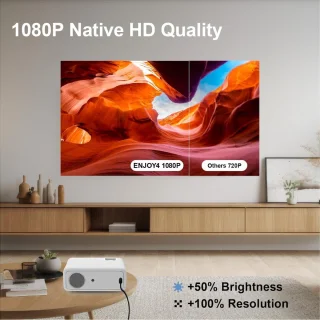 Mini Beamer Wifi 1080P Bluetooth HDMI USB Wit Draagbaar