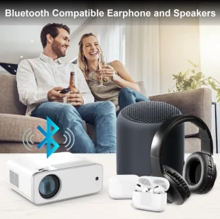 Mini Beamer Wifi 1080P Bluetooth HDMI USB Wit Draagbaar