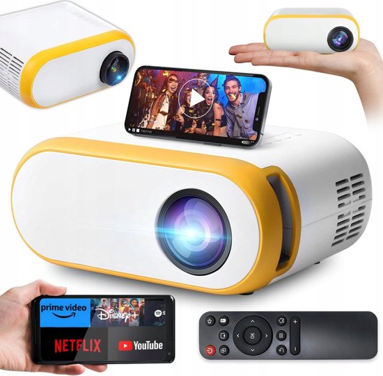 Mini Beamer WiFi 3000 Lumen Geel