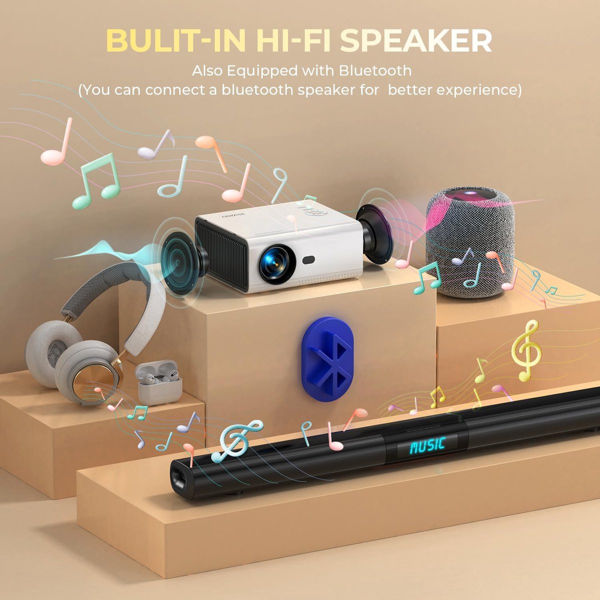 Mini Beamer Wifi Bluetooth Projector
