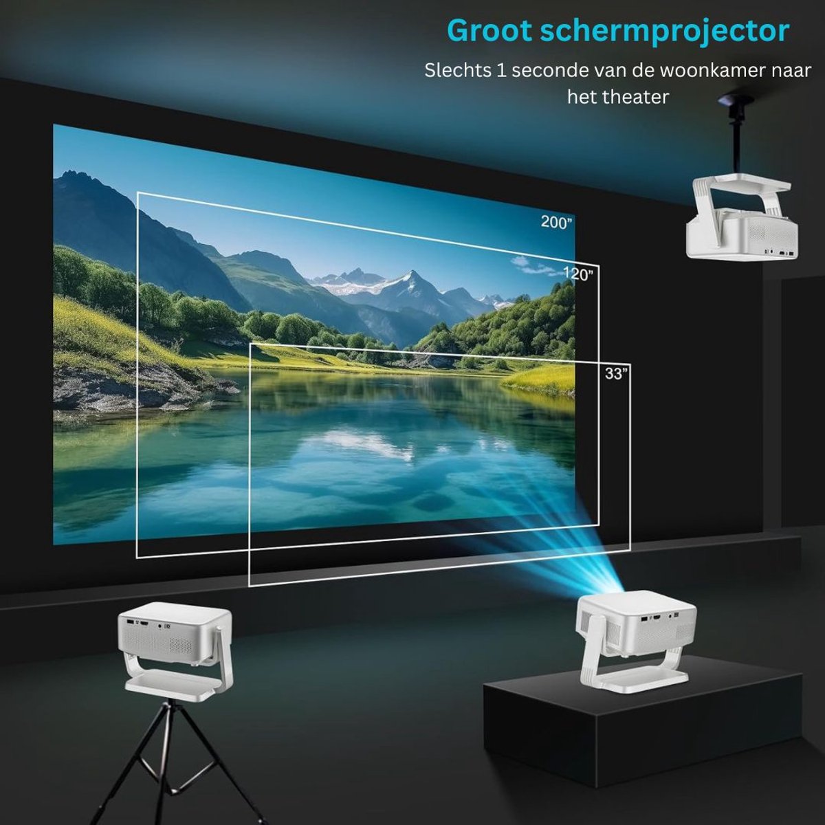 Mini Beamer Wifi Bluetooth Projector