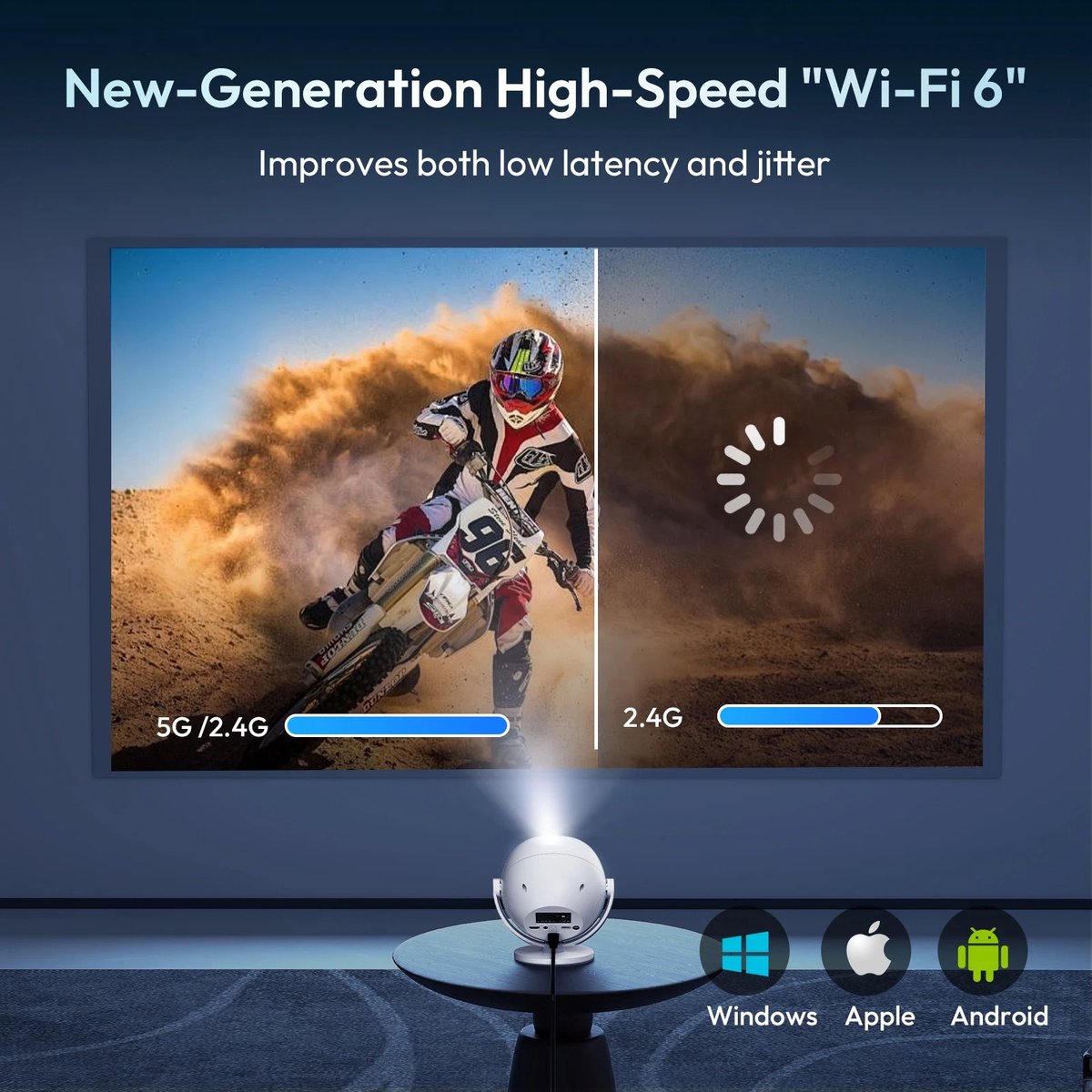 Mini Beamer Wifi Bluetooth Projector