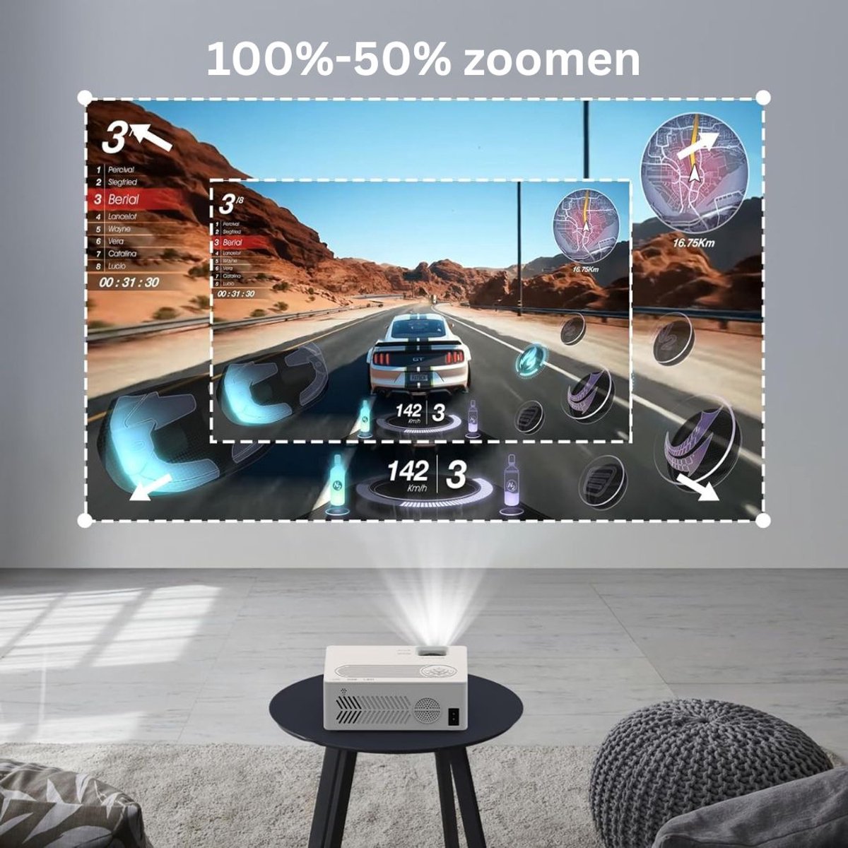 Mini Beamer Wifi Bluetooth Wit